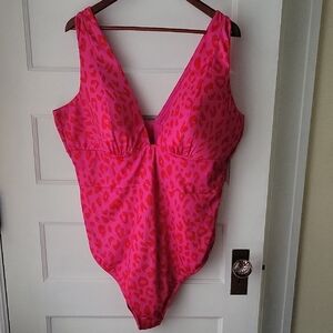 Pink Leopard Print Swimsuit
